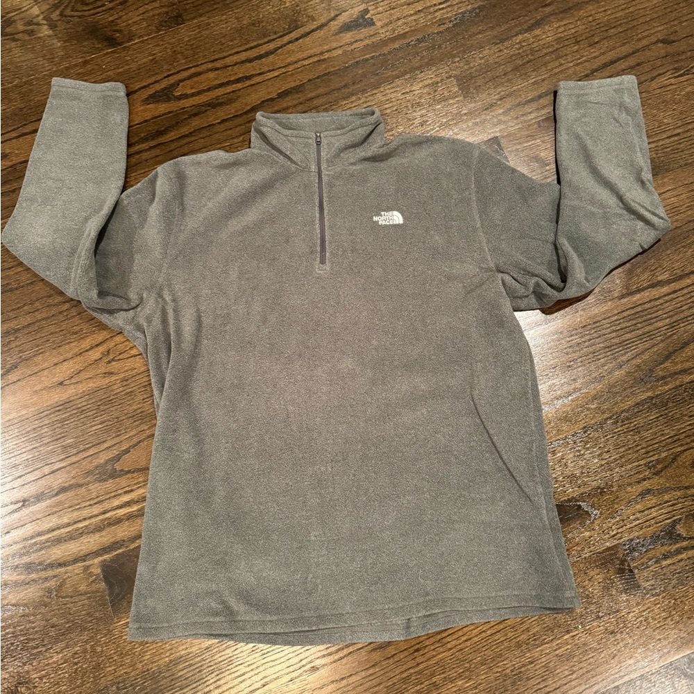 The North Face Jacket Men's Large Gray Fleece Pullover 1/4 Zip. XXL